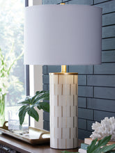 Prime Furniture - Ashley Furniture - Faridworth Lighting - Poly Table Lamp (1/CN) / White/Gold Finish - L235954